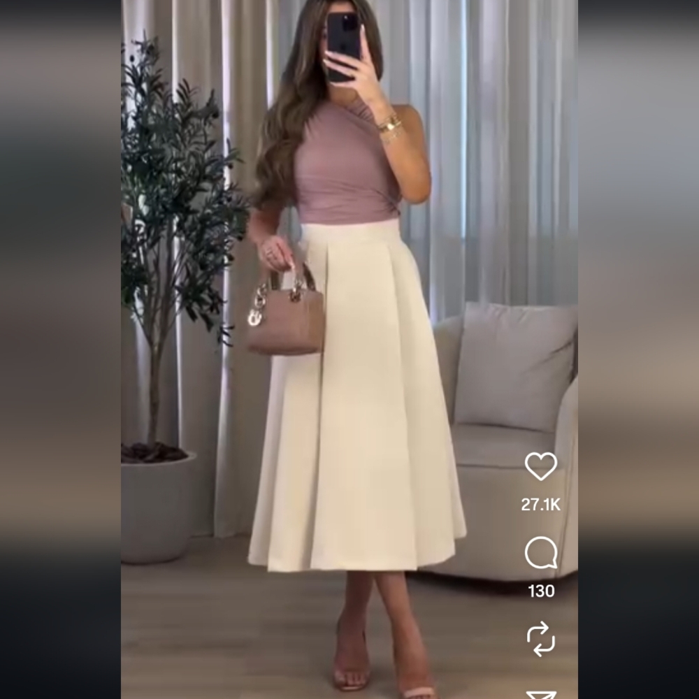 Zara Box Pleated Skirt - Picture 9 of 11
